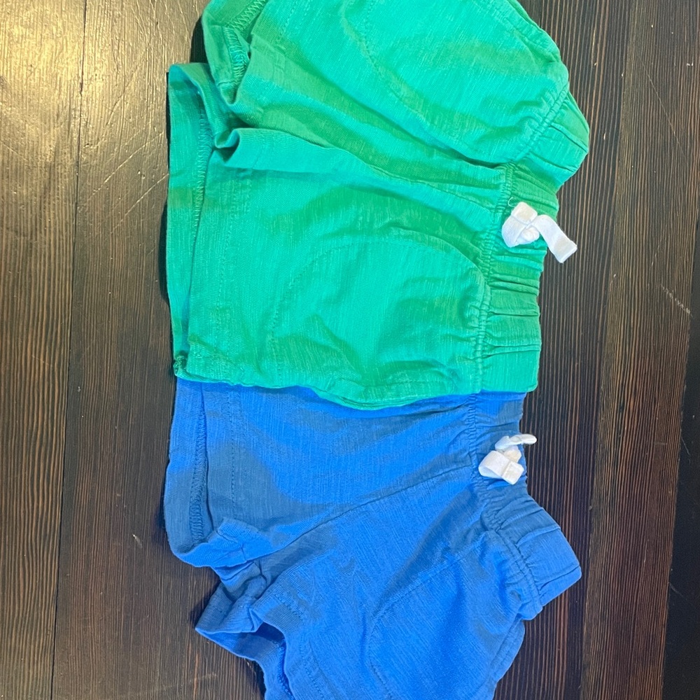 Primary Kids Bottoms Shorts - Green and Blue
